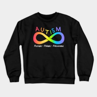 Cute Rainbow Infinity Symbol For Autism Acceptance Crewneck Sweatshirt